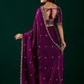 Full Heavy Wine Saree with Cutdana Work (Nora)