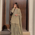 Exclusive Designer Heavy Georgette Sequence Work Suit with Full Flair Gharara