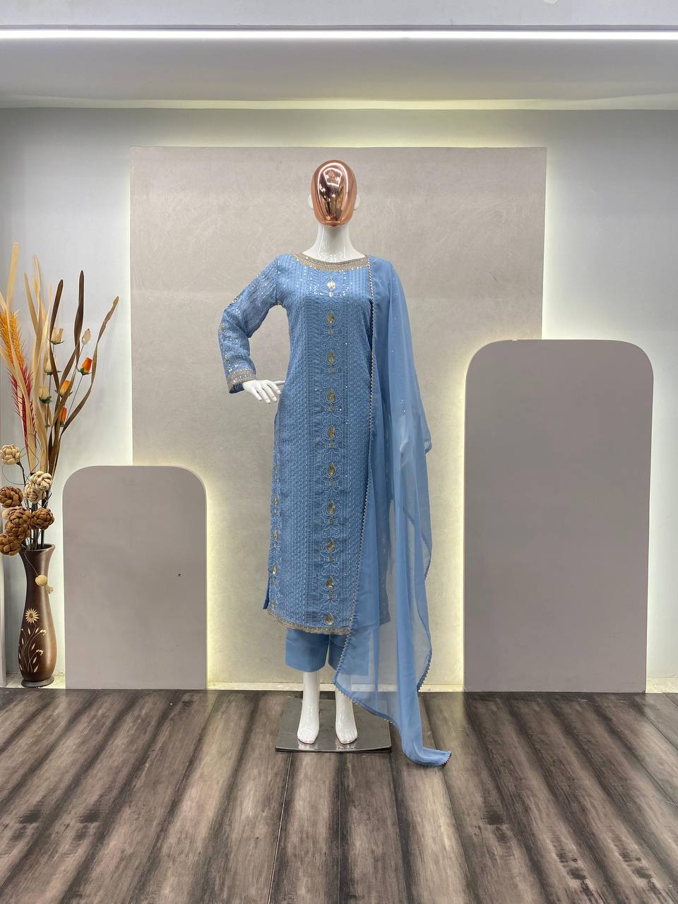 Sky Blue Designer Gown