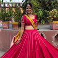 Navratri Special | Red and yellow Lehenga Choli |  Embroidery Sequence Work and thread work