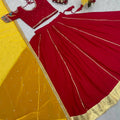 Navratri Special | Red and yellow Lehenga Choli |  Embroidery Sequence Work and thread work