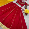 Navratri Special | Red and yellow Lehenga Choli |  Embroidery Sequence Work and thread work