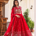 Red Designer Lehenga Cholis | Heavy Fox Georgette | Embroidery Sequence Work | Micro Cotton