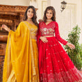 Red Designer Lehenga Cholis | Heavy Fox Georgette | Embroidery Sequence Work | Micro Cotton