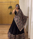 Black navratri chaniya choli | black lehenga cholis for Navratri | Digital Print And Sequence Work