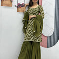 Women Green Salwar Suit | Heavy Fox Georgette | Heavy Embroidery Sequence Work